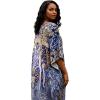 imageGypsie Blu Women Satin Short Caftan Dress Printed Plus Size Rhinestone Embroidery Tunic Tops Dresses Beach Cover Up for PartyVibrant Blue