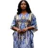 imageGypsie Blu Women Satin Short Caftan Dress Printed Plus Size Rhinestone Embroidery Tunic Tops Dresses Beach Cover Up for PartyVibrant Blue