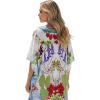 imageGypsie Blu Women Satin Short Caftan Dress Printed Plus Size Rhinestone Embroidery Tunic Tops Dresses Beach Cover Up for PartyWhite