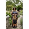 imageGypsie Blu Women Satin Printed Caftan Plus Size Dress Stylish Moo Moos Maxi Dresses for Party Wear Navy Blue Evening Casual Lounge