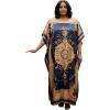 imageGypsie Blu Women Satin Printed Caftan Plus Size Dress Stylish Moo Moos Maxi Dresses for Party Wear Navy Blue Evening Casual Lounge