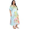 imageGypsie Blu Women Satin Printed Plus Size Caftan Dress Stylish Maxi Cover Up Dresses Kimono Sleeve for Party WearSky Blue