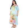 imageGypsie Blu Women Satin Printed Plus Size Caftan Dress Stylish Maxi Cover Up Dresses Kimono Sleeve for Party WearSky Blue