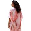 imageGypsie Blu Women Caftan Dress Plus Size Satin Silk Printed Beach Cover Up Maxi Dresses Kimono Sleeve for Holidays Lounge WearBlush Pink