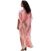imageGypsie Blu Women Caftan Dress Plus Size Satin Silk Printed Beach Cover Up Maxi Dresses Kimono Sleeve for Holidays Lounge WearBlush Pink
