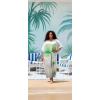 imageGypsie Blu Women Caftan Dress Plus Size Satin Silk Printed Beach Cover Up Maxi Dresses Kimono Sleeve for Holidays Lounge WearSoft White