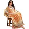 image:imageGypsie Blu Plus Size Satin Silk Printed Caftan Dress Stylish Maxi Kimono Dress Loose Flowing Gown for Women Party Resort WearBeige