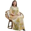 image:imageGypsie Blu Plus Size Satin Silk Printed Caftan Dress Stylish Maxi Kimono Dress Loose Flowing Gown for Women Party Resort WearCream Floral