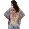 image:imageGypsie Blu Plus Size Satin Silk Printed Caftan Dress Stylish Maxi Kimono Dress Loose Flowing Gown for Women Party Resort WearLight Beige