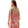image:imageGypsie Blu Plus Size Satin Silk Printed Caftan Dress Stylish Maxi Kimono Dress Loose Flowing Gown for Women Party Resort WearLight Cream Floral