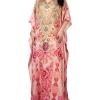 image:imageGypsie Blu Plus Size Satin Silk Printed Caftan Dress Stylish Maxi Kimono Dress Loose Flowing Gown for Women Party Resort WearLight Cream Floral