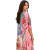 image:imageGypsie Blu Plus Size Satin Silk Printed Caftan Dress Stylish Maxi Kimono Dress Loose Flowing Gown for Women Party Resort WearLight Pink