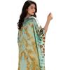 image:imageGypsie Blu Plus Size Satin Silk Printed Caftan Dress Stylish Maxi Kimono Dress Loose Flowing Gown for Women Party Resort WearMint Green Tribal