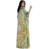 image:imageGypsie Blu Plus Size Satin Silk Printed Caftan Dress Stylish Maxi Kimono Dress Loose Flowing Gown for Women Party Resort WearMint Green Tribal
