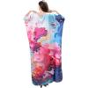 image:imageGypsie Blu Plus Size Satin Silk Printed Caftan Dress Stylish Maxi Kimono Dress Loose Flowing Gown for Women Party Resort WearWhite  Light Blue