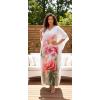 image:imageGypsie Blu Plus Size Satin Silk Printed Caftan Dress Stylish Maxi Kimono Dress Loose Flowing Gown for Women Party Resort WearWhite