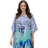 image:imageGypsie Blu Plus Size Satin Silk Printed Caftan Dress Stylish Maxi Kimono Dress Loose Flowing Gown for Women Party Resort WearWhite Floral