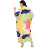 image:imageGypsie Blu Polyester Womens Plus Size Printed Caftan Maxi Dress Bathing Suit CoverUp Loose Fit Summer Casual Outings WearAbstract