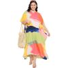 image:imageGypsie Blu Polyester Womens Plus Size Printed Caftan Maxi Dress Bathing Suit CoverUp Loose Fit Summer Casual Outings WearAbstract