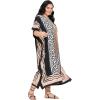 image:imageGypsie Blu Polyester Womens Plus Size Printed Caftan Maxi Dress Bathing Suit CoverUp Loose Fit Summer Casual Outings WearBeige