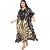 image:imageGypsie Blu Polyester Womens Plus Size Printed Caftan Maxi Dress Bathing Suit CoverUp Loose Fit Summer Casual Outings WearBlack  Beige Leopard