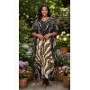 image:imageGypsie Blu Polyester Womens Plus Size Printed Caftan Maxi Dress Bathing Suit CoverUp Loose Fit Summer Casual Outings WearBlack  Beige Leopard