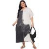image:imageGypsie Blu Polyester Womens Plus Size Printed Caftan Maxi Dress Bathing Suit CoverUp Loose Fit Summer Casual Outings WearBlack  Off White