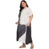 image:imageGypsie Blu Polyester Womens Plus Size Printed Caftan Maxi Dress Bathing Suit CoverUp Loose Fit Summer Casual Outings WearBlack  Off White