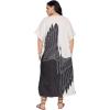 image:imageGypsie Blu Polyester Womens Plus Size Printed Caftan Maxi Dress Bathing Suit CoverUp Loose Fit Summer Casual Outings WearBlack  Off White