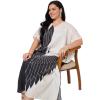 image:imageGypsie Blu Polyester Womens Plus Size Printed Caftan Maxi Dress Bathing Suit CoverUp Loose Fit Summer Casual Outings WearBlack  Off White