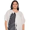 image:imageGypsie Blu Polyester Womens Plus Size Printed Caftan Maxi Dress Bathing Suit CoverUp Loose Fit Summer Casual Outings WearBlack  Off White