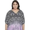 image:imageGypsie Blu Polyester Womens Plus Size Printed Caftan Maxi Dress Bathing Suit CoverUp Loose Fit Summer Casual Outings WearBlack  Purple