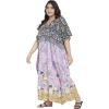 image:imageGypsie Blu Polyester Womens Plus Size Printed Caftan Maxi Dress Bathing Suit CoverUp Loose Fit Summer Casual Outings WearBlack  Purple