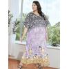 image:imageGypsie Blu Polyester Womens Plus Size Printed Caftan Maxi Dress Bathing Suit CoverUp Loose Fit Summer Casual Outings WearBlack  Purple