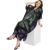 image:imageGypsie Blu Polyester Womens Plus Size Printed Caftan Maxi Dress Bathing Suit CoverUp Loose Fit Summer Casual Outings WearBlack  Purple Geometric