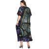 image:imageGypsie Blu Polyester Womens Plus Size Printed Caftan Maxi Dress Bathing Suit CoverUp Loose Fit Summer Casual Outings WearBlack  Purple Geometric