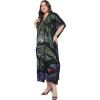 image:imageGypsie Blu Polyester Womens Plus Size Printed Caftan Maxi Dress Bathing Suit CoverUp Loose Fit Summer Casual Outings WearBlack  Purple Geometric
