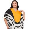 image:imageGypsie Blu Polyester Womens Plus Size Printed Caftan Maxi Dress Bathing Suit CoverUp Loose Fit Summer Casual Outings WearBlack  White Geometric Stripe