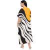 image:imageGypsie Blu Polyester Womens Plus Size Printed Caftan Maxi Dress Bathing Suit CoverUp Loose Fit Summer Casual Outings WearBlack  White Geometric Stripe