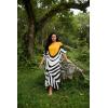 image:imageGypsie Blu Polyester Womens Plus Size Printed Caftan Maxi Dress Bathing Suit CoverUp Loose Fit Summer Casual Outings WearBlack  White Geometric Stripe