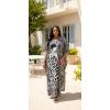 image:imageGypsie Blu Polyester Womens Plus Size Printed Caftan Maxi Dress Bathing Suit CoverUp Loose Fit Summer Casual Outings WearBlack  White Lady Tribal