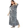 image:imageGypsie Blu Polyester Womens Plus Size Printed Caftan Maxi Dress Bathing Suit CoverUp Loose Fit Summer Casual Outings WearBlack  White Lady Tribal