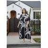 image:imageGypsie Blu Polyester Womens Plus Size Printed Caftan Maxi Dress Bathing Suit CoverUp Loose Fit Summer Casual Outings WearBlack Coconut Tree