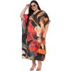 image:imageGypsie Blu Polyester Womens Plus Size Printed Caftan Maxi Dress Bathing Suit CoverUp Loose Fit Summer Casual Outings WearBlack Floral