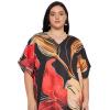 image:imageGypsie Blu Polyester Womens Plus Size Printed Caftan Maxi Dress Bathing Suit CoverUp Loose Fit Summer Casual Outings WearBlack Floral