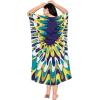 image:imageGypsie Blu Polyester Womens Plus Size Printed Caftan Maxi Dress Bathing Suit CoverUp Loose Fit Summer Casual Outings WearBlue  White