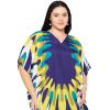 image:imageGypsie Blu Polyester Womens Plus Size Printed Caftan Maxi Dress Bathing Suit CoverUp Loose Fit Summer Casual Outings WearBlue  White