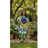 image:imageGypsie Blu Polyester Womens Plus Size Printed Caftan Maxi Dress Bathing Suit CoverUp Loose Fit Summer Casual Outings WearBlue  White