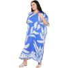 image:imageGypsie Blu Polyester Womens Plus Size Printed Caftan Maxi Dress Bathing Suit CoverUp Loose Fit Summer Casual Outings WearBlue