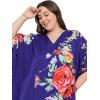 image:imageGypsie Blu Polyester Womens Plus Size Printed Caftan Maxi Dress Bathing Suit CoverUp Loose Fit Summer Casual Outings WearBlue Floral